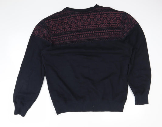 Easy Mens Blue Pullover Jumper Size M