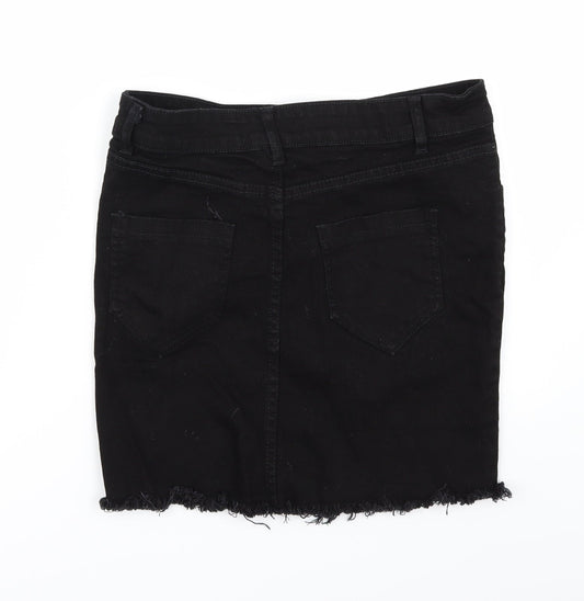 Oromiss Womens Black Denim Straight & Pencil Skirt Size 30 in