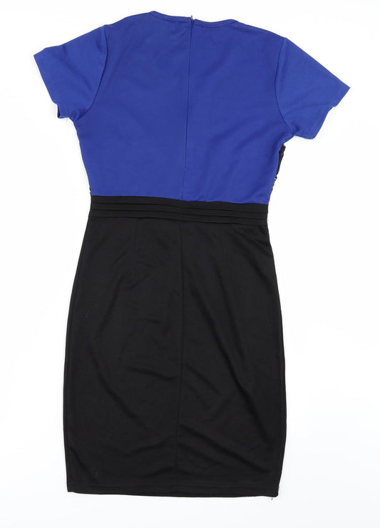 Preworn Womens Blue Colourblock Shift Size M