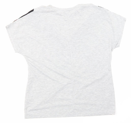 Papaya Womens Grey Animal Print Basic T-Shirt Size 14