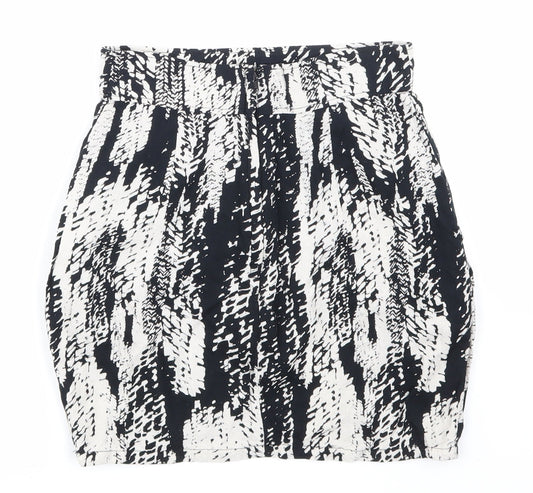 H&M Womens Black Animal Print Mini Skirt Size 6