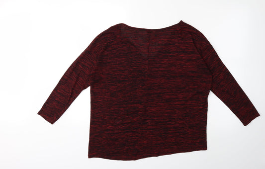 H&M Womens Red Knit Pullover Jumper Size M