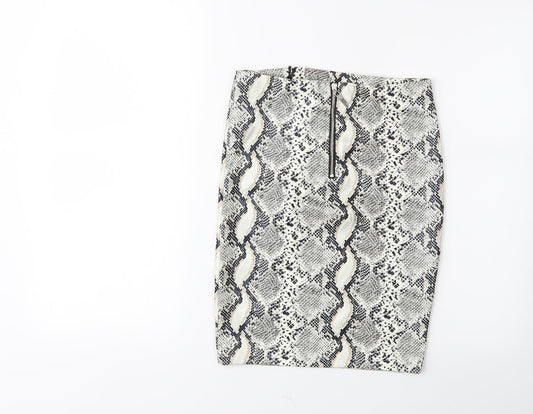 In Vogue Womens Beige Animal Print Straight & Pencil Skirt Size S
