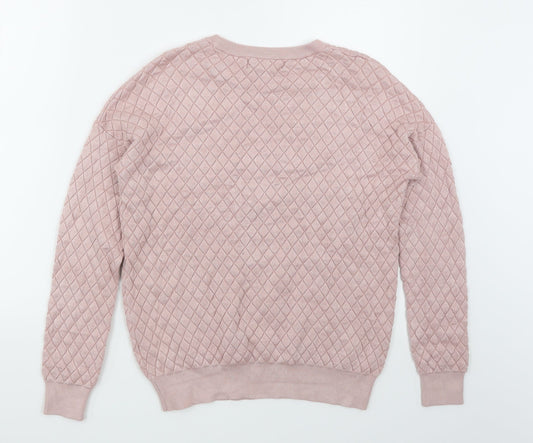 FOREVER 21 Womens Pink Argyle/Diamond Pullover Jumper Size S