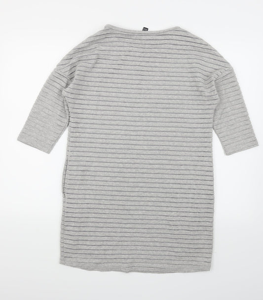 Mango Womens Grey Striped Jumper Dress Size XS
