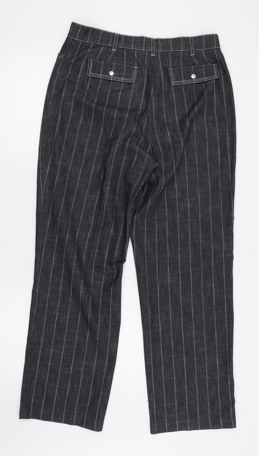 Gerry Weber Womens Grey Polka Dot Trousers Size 14 L29 in