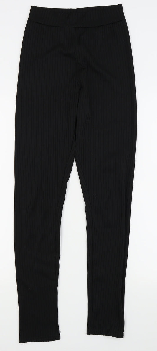 PLT Womens Black Striped Capri Leggings Size 10 L27 in