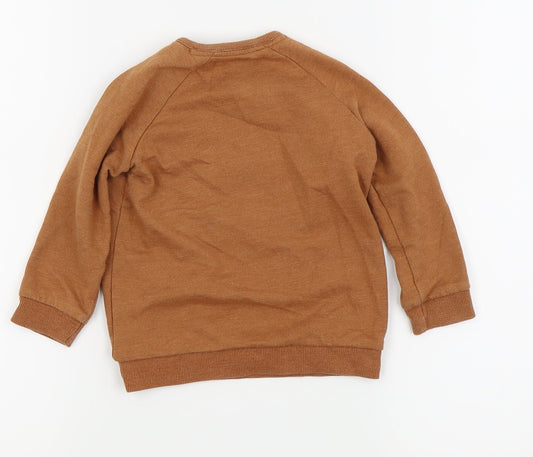 Asda George Boys Brown Pullover Jumper Size 12-18 Months