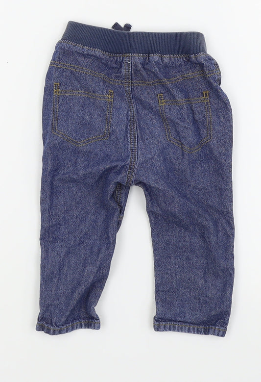 Asda George Boys Blue Jogger Trousers Size 9-12 Months