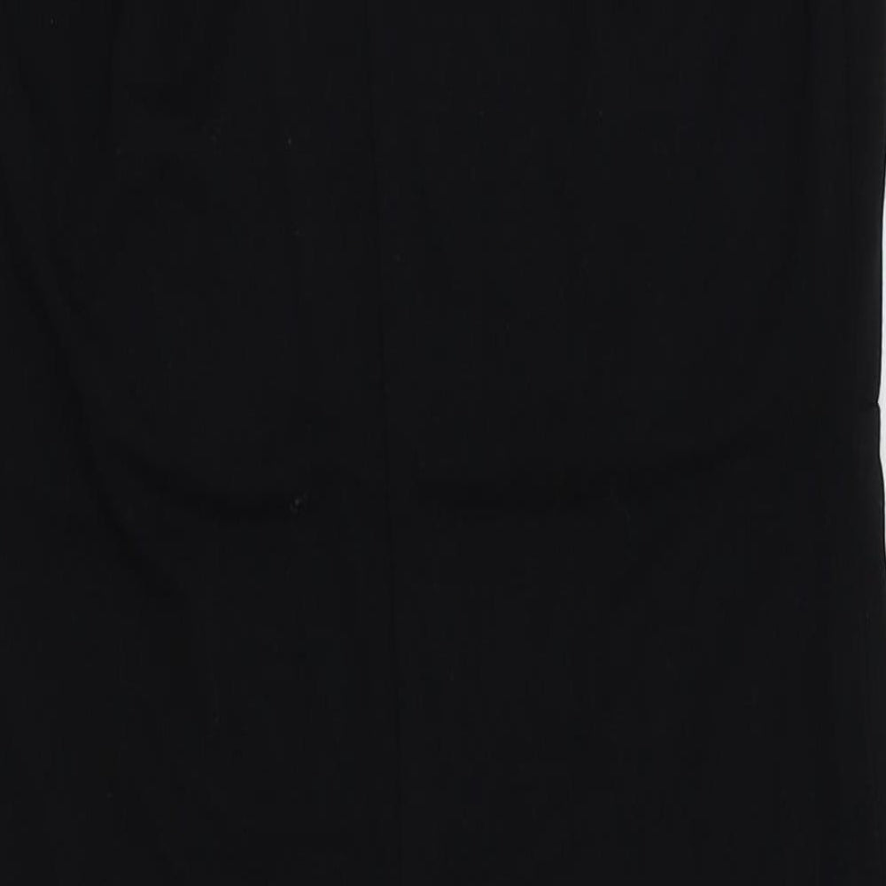 Brand and care label for ASOS women’s black pencil dress, size UK 8