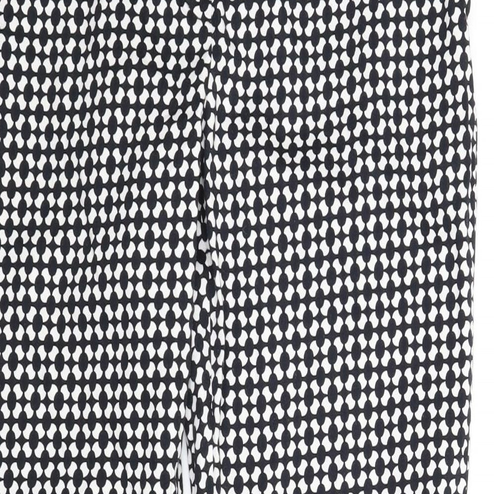 H&M Womens Black Houndstooth Carrot Trousers Size 8 L25.5 in