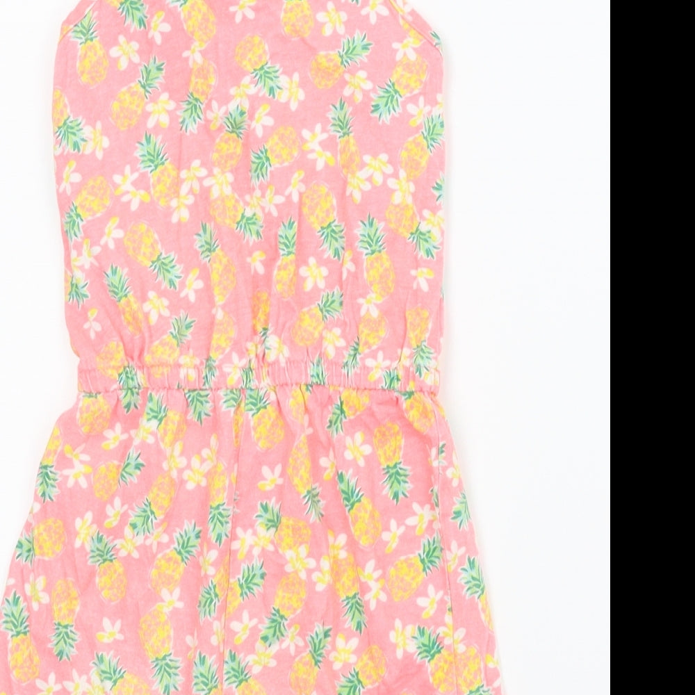 Primark Girls Pink Floral Romper One-Piece Size 5-6 Years