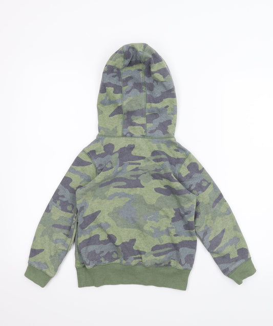 NEXT Girls Green Camouflage Pullover Hoodie Size 6 Years