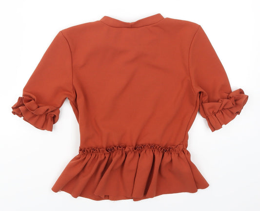 Stylewise Womens Orange Basic T-Shirt Size 10
