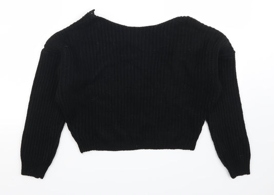 Boohoo Womens Black Pullover Jumper Size S