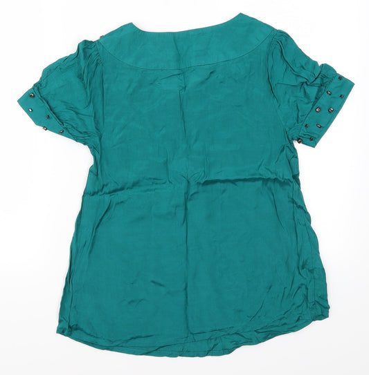 Et Vous Womens Blue Basic T-Shirt Size 8