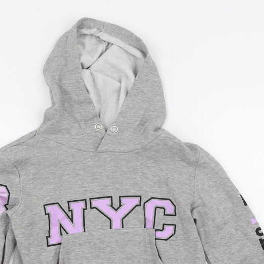 H&M Girls Grey Pullover Hoodie Size 10-11 Years