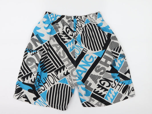 LZF Mens Multicoloured Geometric Sweat Shorts Size S