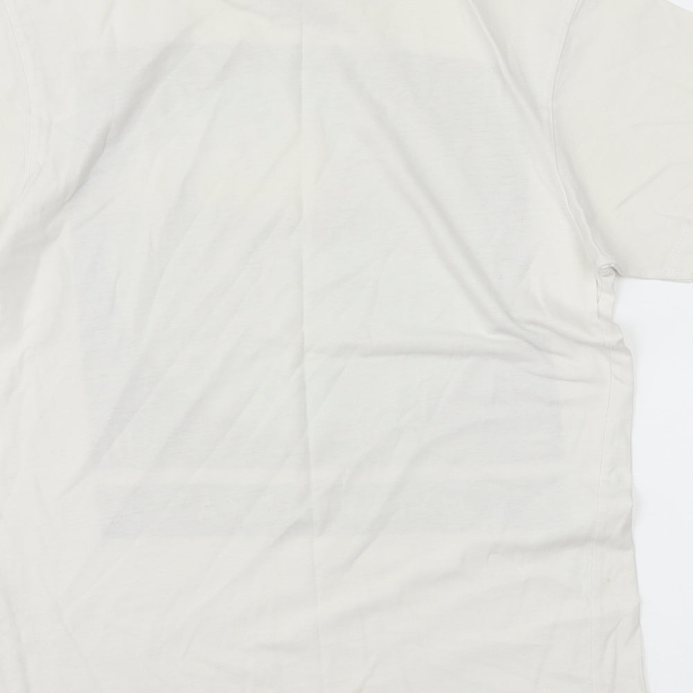 Brand and care label for Cedarwood State men’s white jersey t-shirt, size XS, - nyc alaska
