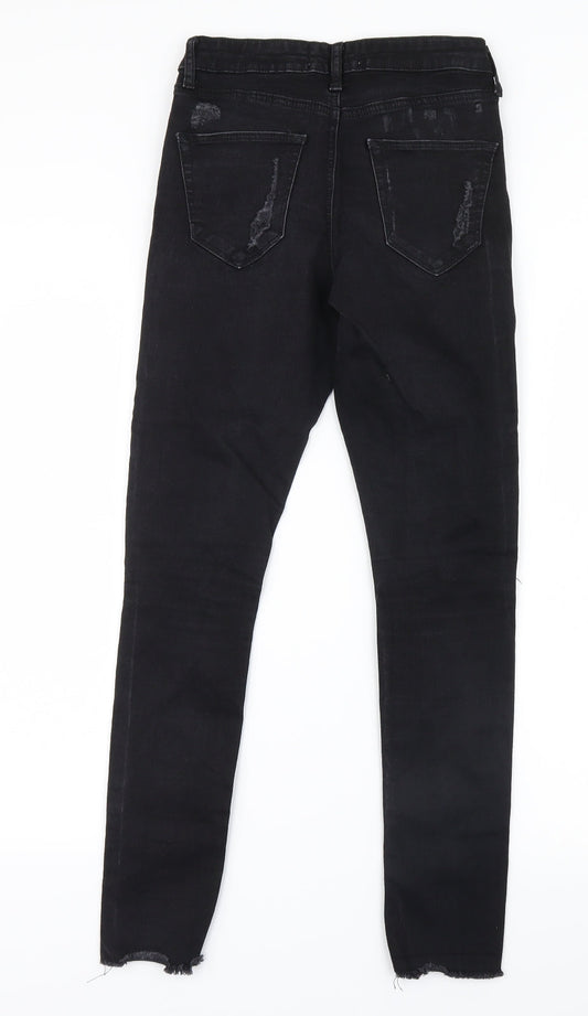 Miss Selfridge Womens Black Denim Straight Jeans Size 8 L27 in