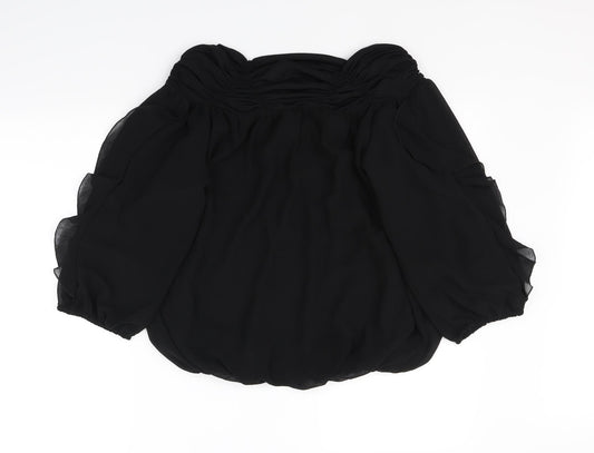 Annabelle Womens Black Basic Blouse Size 10