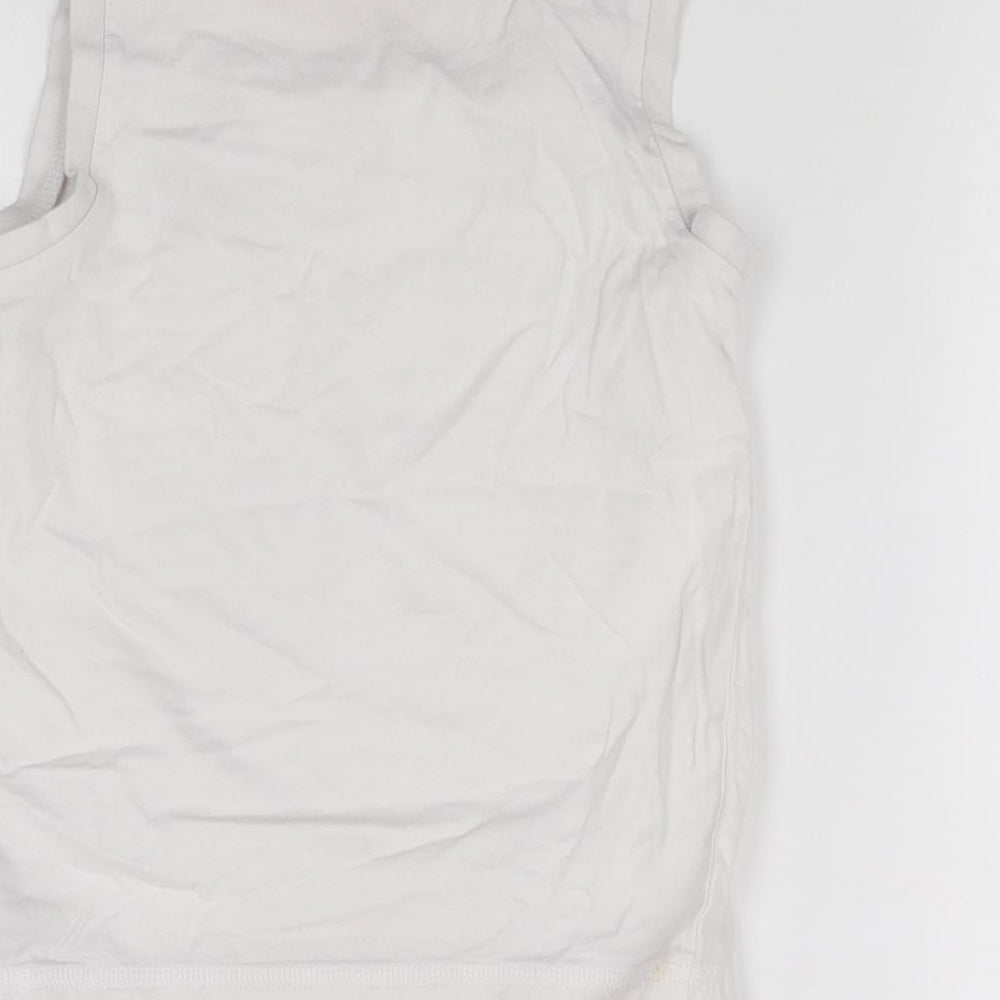 Mother care Boys White Basic T-Shirt Size 5-6 Years