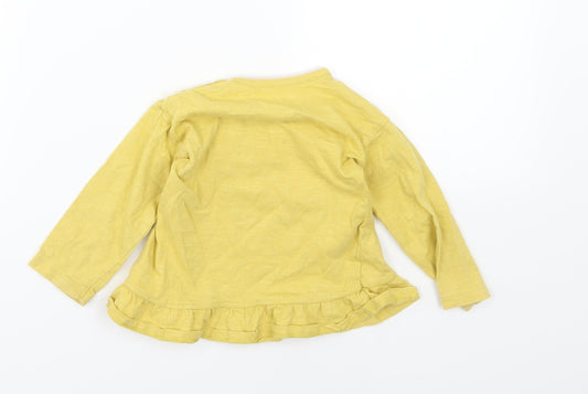 George Girls Yellow Jersey Basic T-Shirt Size 9-12 Months - Dinosaur