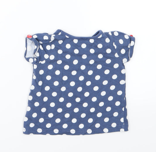 TU Girls Blue Polka Dot Jersey Basic T-Shirt Size 12-18 Months - Peppa Pig