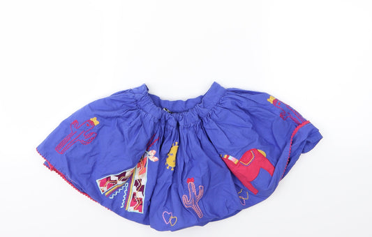 Marks and Spencer Girls Blue Woven A-Line Skirt Size 3-4 Years - Cowgirl