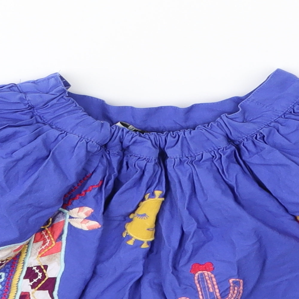 Marks and Spencer Girls Blue Woven A-Line Skirt Size 3-4 Years - Cowgirl