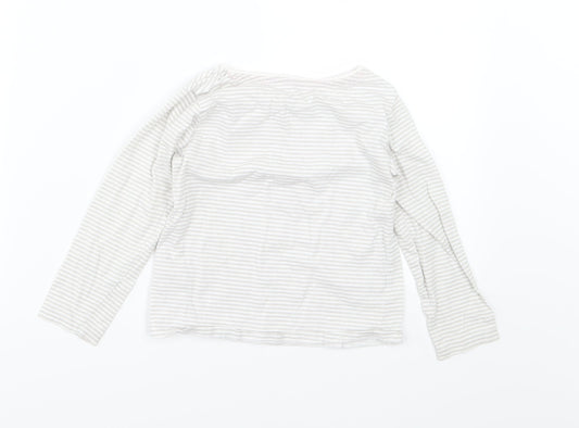 Primark Girls Grey Striped Jersey Basic T-Shirt Size 4-5 Years - Super