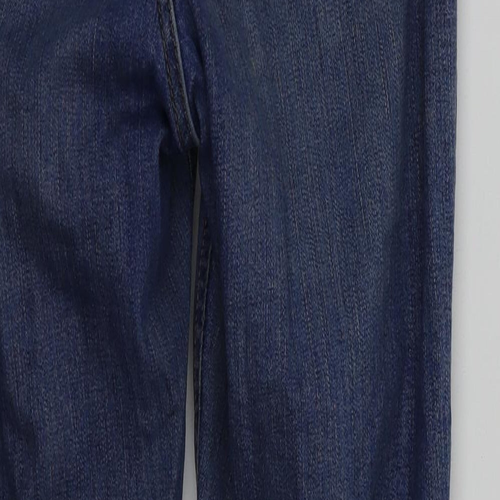 Brand and care label for Topshop women’s blue skinny jeans, size UK 26, 25-inch leg