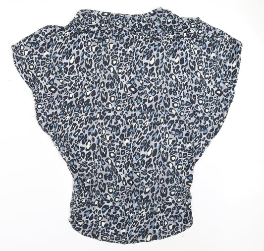 NEXT Womens Blue Animal Print Basic T-Shirt Size 10