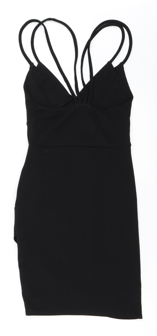 PRETTYLITTLETHING Womens Black Bodycon Size 8