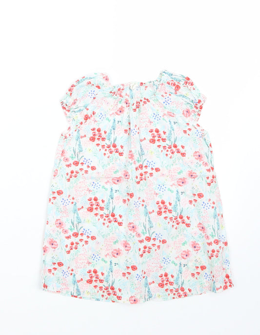 H&M Girls White Floral Basic T-Shirt Size 2 Years