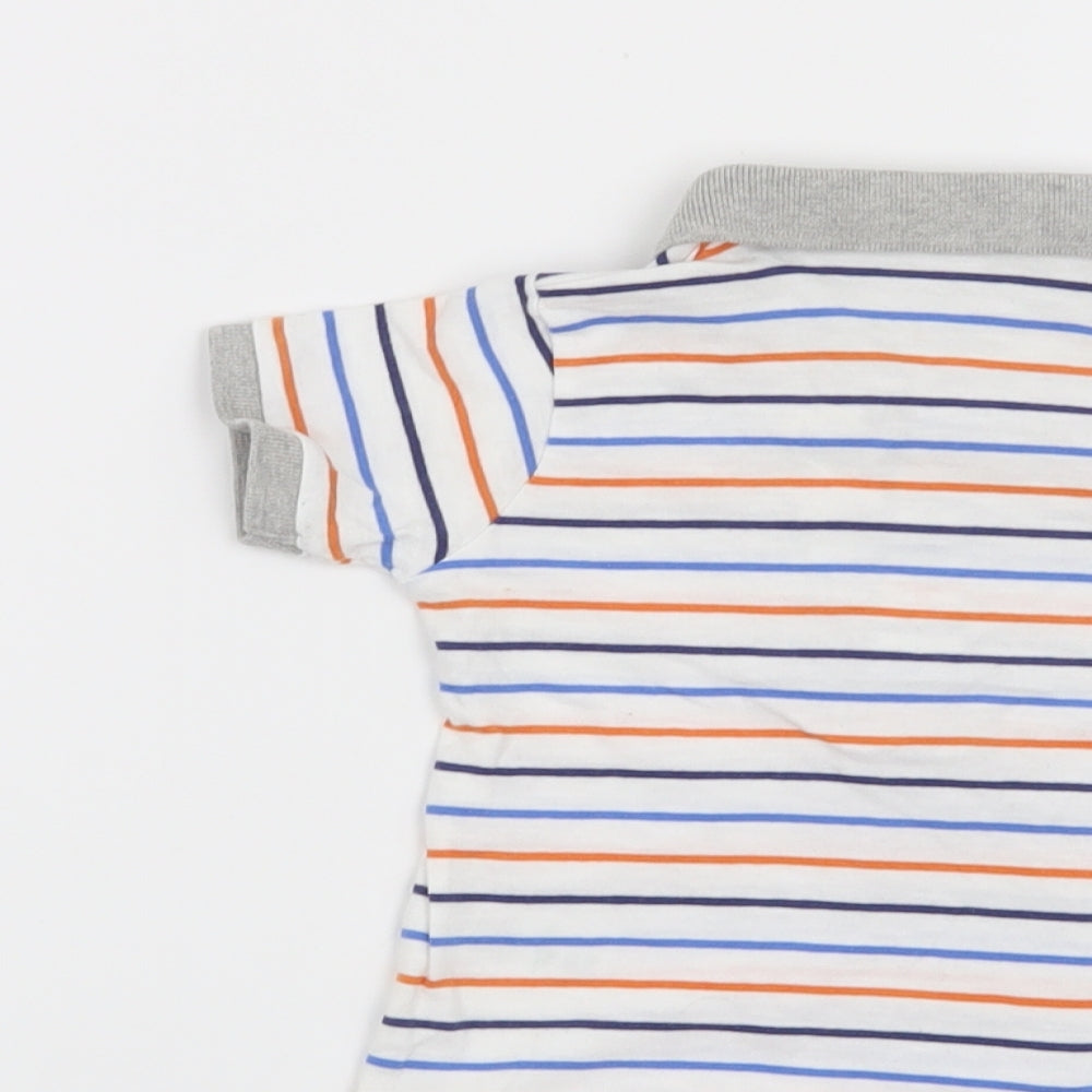 Matalan Boys White Striped Basic T-Shirt Size 6-9 Months