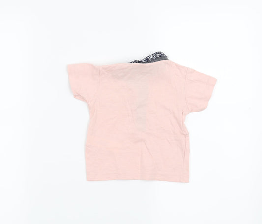 Primark Boys Pink Floral Basic T-Shirt Size 6-9 Months
