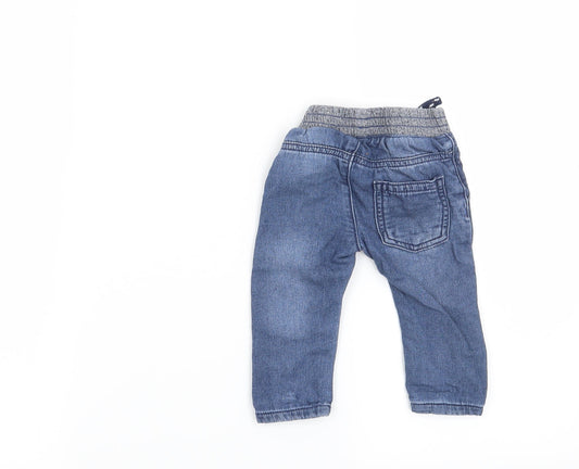 Nutmeg Boys Blue Jogger Trousers Size 0-3 Months