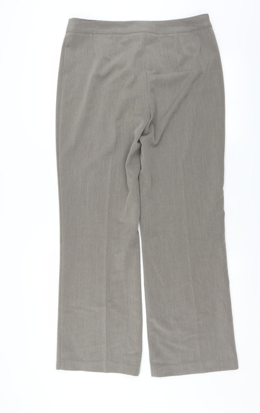 Mia Moda Womens Green Trousers Size 14 L30 in