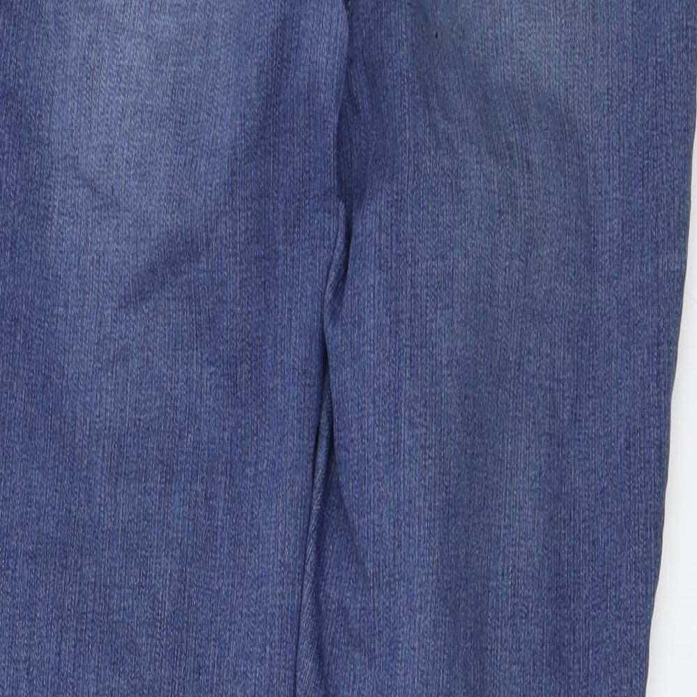 Brand and care label for Next women’s blue skinny jeans, size UK 10, 27-inch leg
