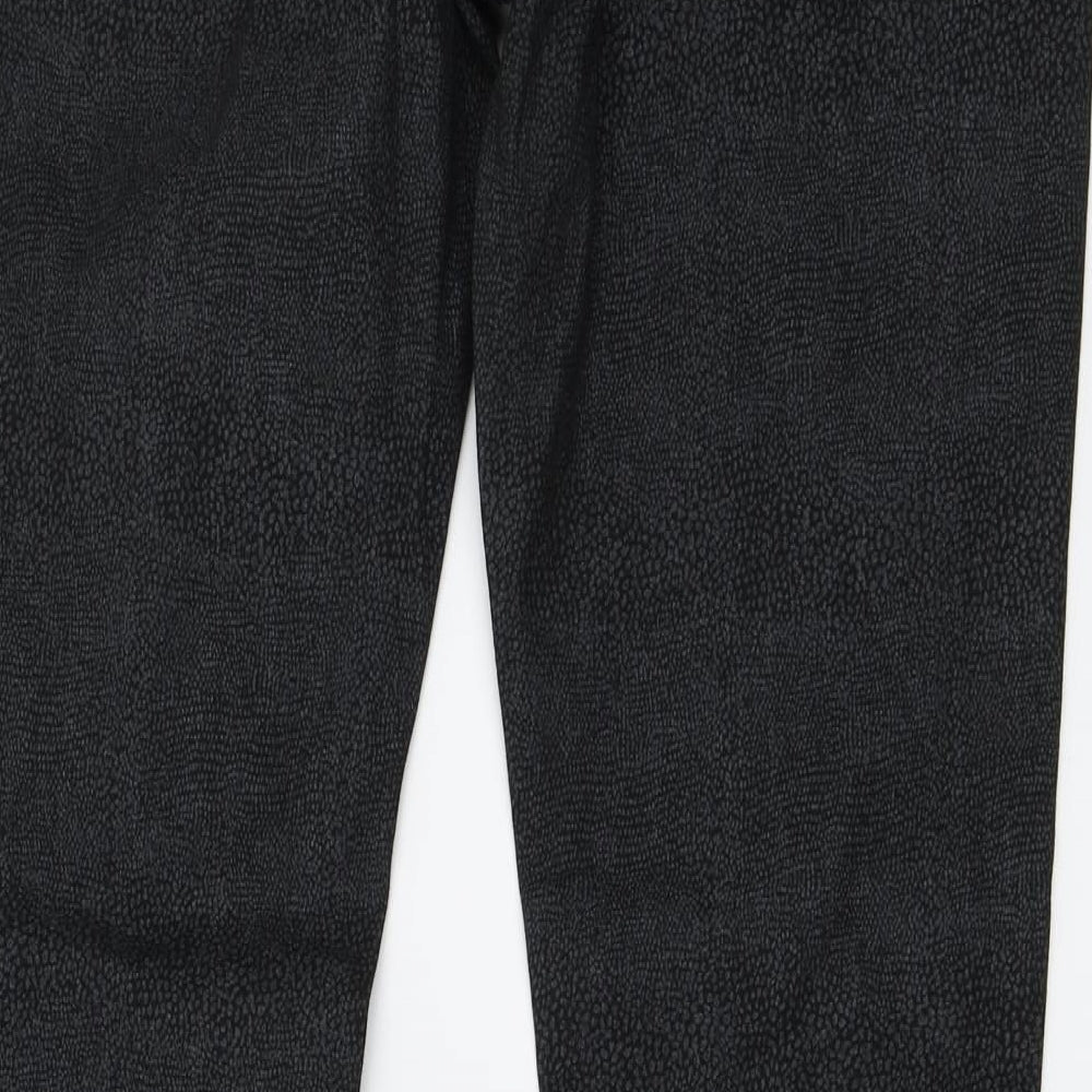 Redherring Womens Black Animal Print Trousers Size 12 L30 in