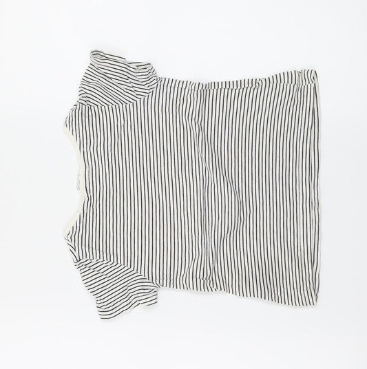 H&M Girls White Striped Basic T-Shirt Size 4-5 Years