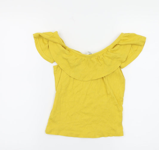 miss evie Girls Yellow Basic T-Shirt Size 13-14 Years