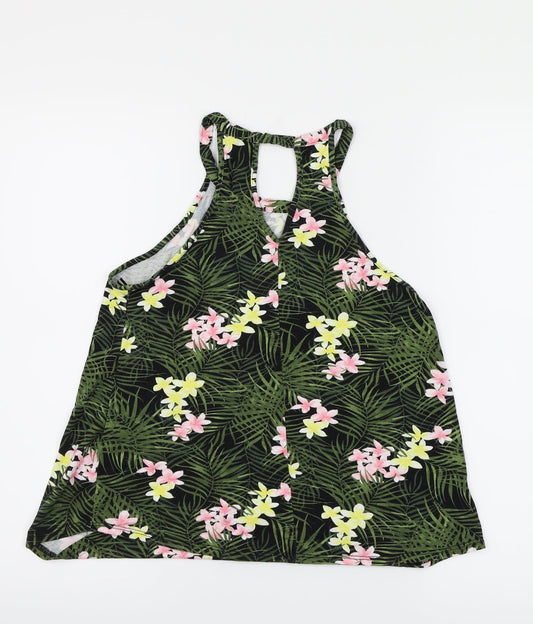 Dorothy Perkins Womens Green Floral Basic Blouse Size 10