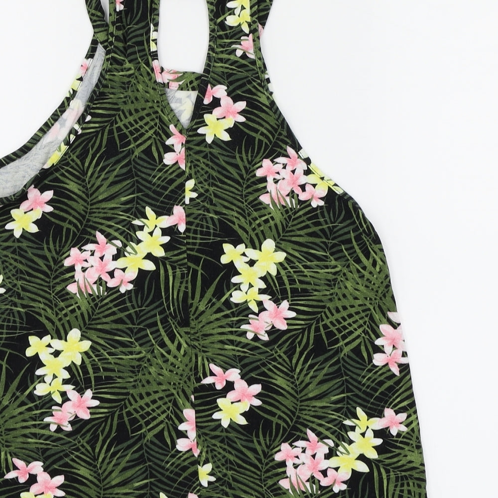 Dorothy Perkins Womens Green Floral Basic Blouse Size 10