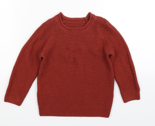 Additional front view of Matalan Baby Brown Knit jumper, size 18-24, Months
