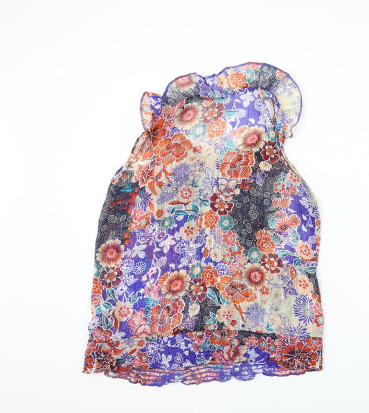 Wallis Womens Blue Floral Basic Blouse Size S
