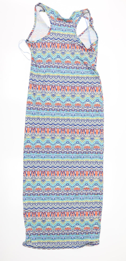 high rose Womens Blue Geometric Maxi Size S