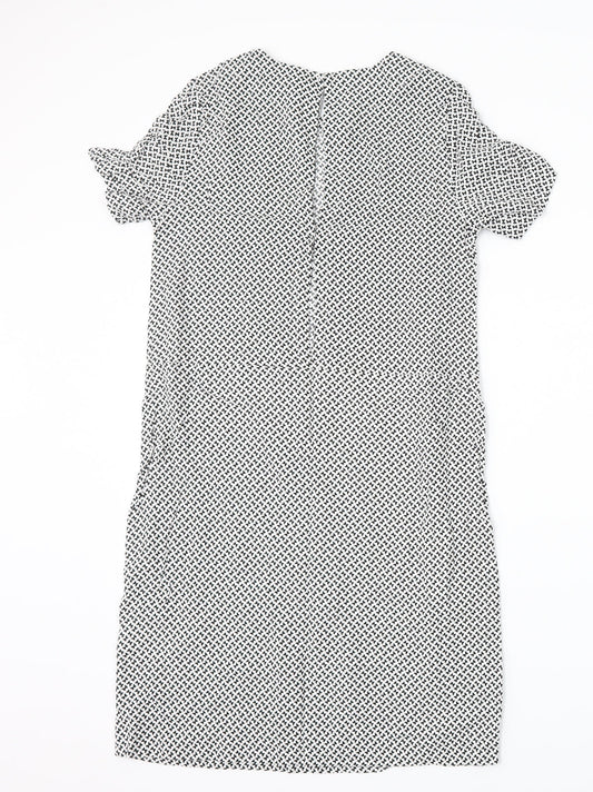 H&M Womens White Geometric Shift Size 4