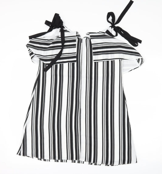 Miss Selfridge Womens Black Striped Shift Size 12